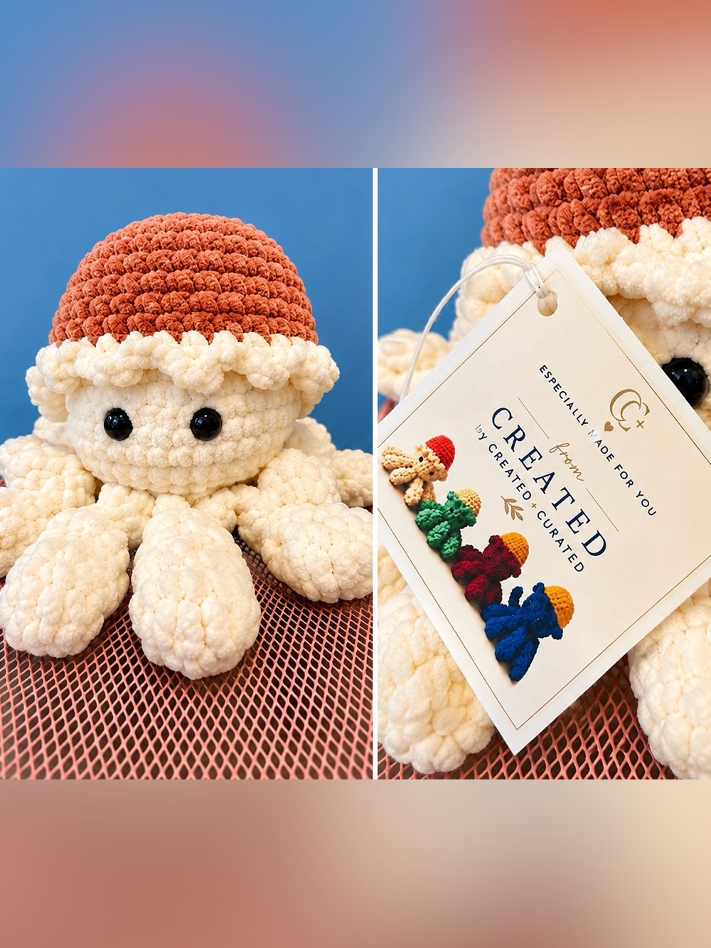 Handmade Crochet Octopus Plush | CREATED+CURATED | Cozy Gift & Decor